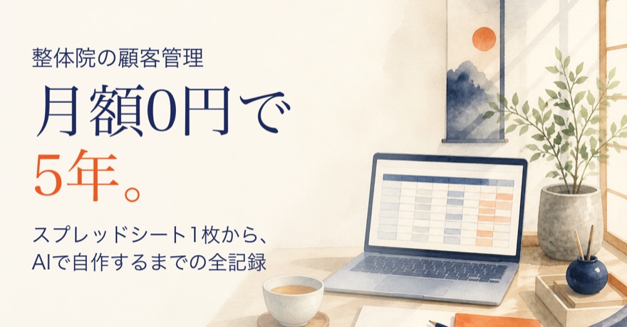 整体院の顧客管理、月額0円で5年